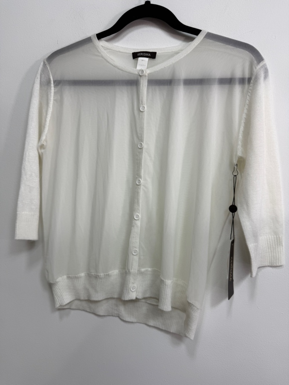 Kerisma Lightweight Off-White Sheer Button Cardigan